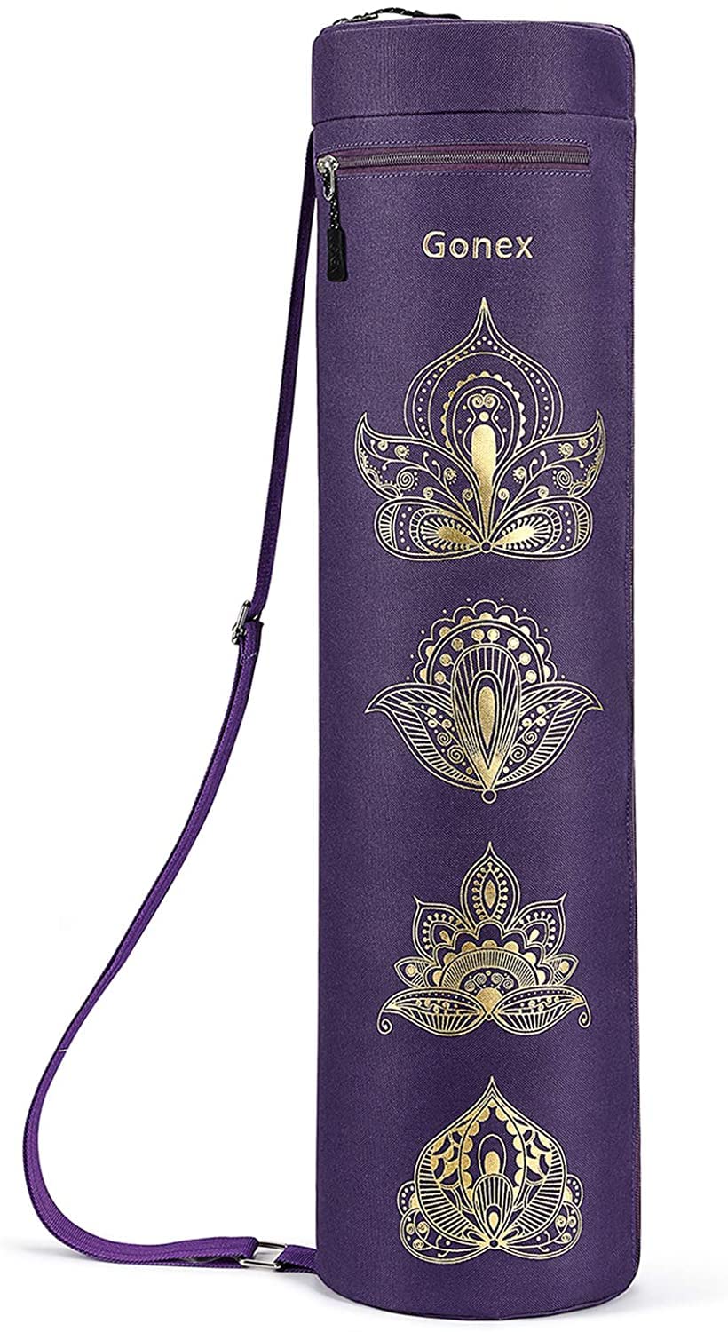 Gonex Yoga Mat Bag, Full-Zip Exercise Yoga Mat Carry Bag Durable Waterproof Oxford Cloth with 2 Cargo Pockets, Extra Wide, Adjustable Shoulder Strap