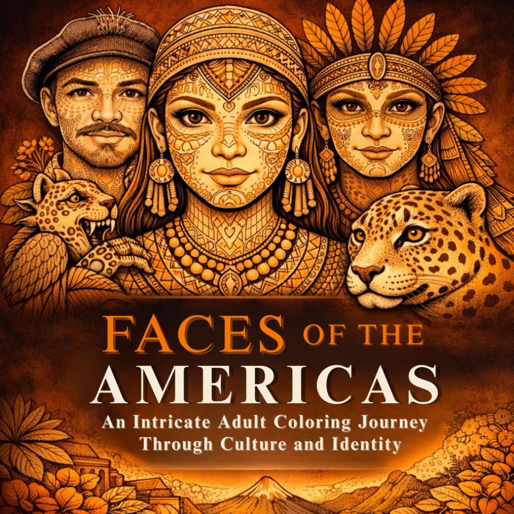 Echoes of Identity – Adult Coloring Book for Mind Clarity: Ancestral Beauty Rendered in Line & Pattern