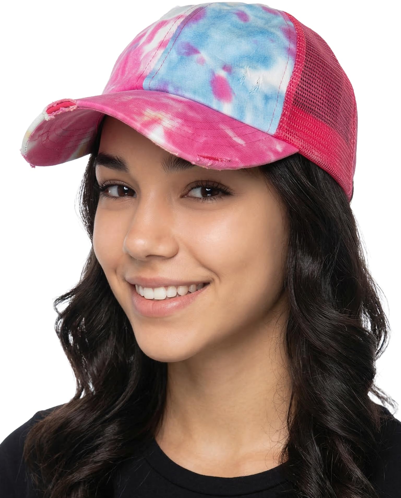 Funky Junque Distressed Mesh Low Profile Trucker Hat Snapback Cap
