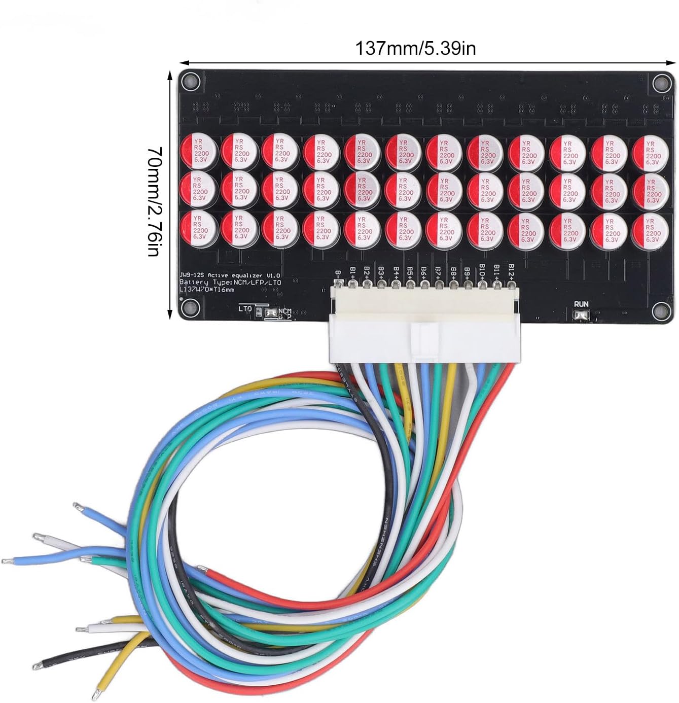 aqxreight ‑12S 5A 8V‑4 5V Lithium Battery Stable Active Equalizer Balancer for 60 to 300AH Battery LTO in Transmission The Lithium Balance Equalizer BalancerLithium