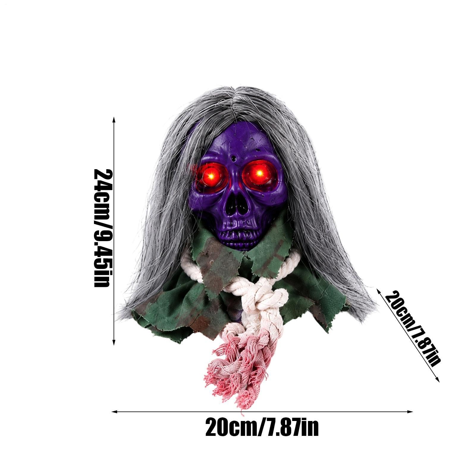 Czaszki Dekoracje Halloweenowe Z Świecącymi Oczami Ruchoma Aktywowana