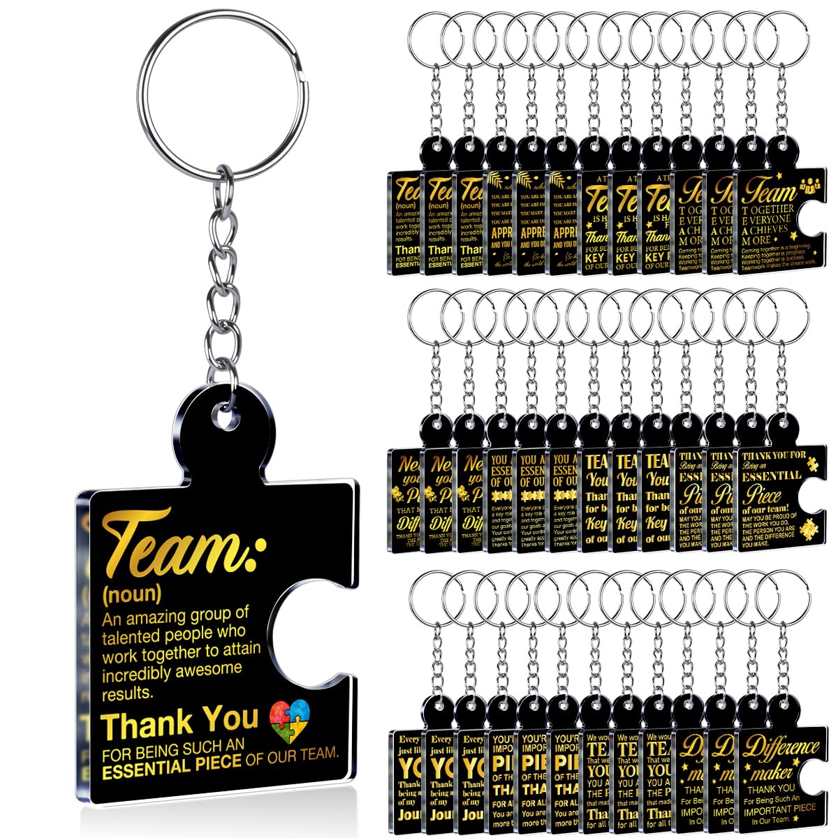 Team Appreciation Gifts Bulk Thank You Keychains for Coworkers