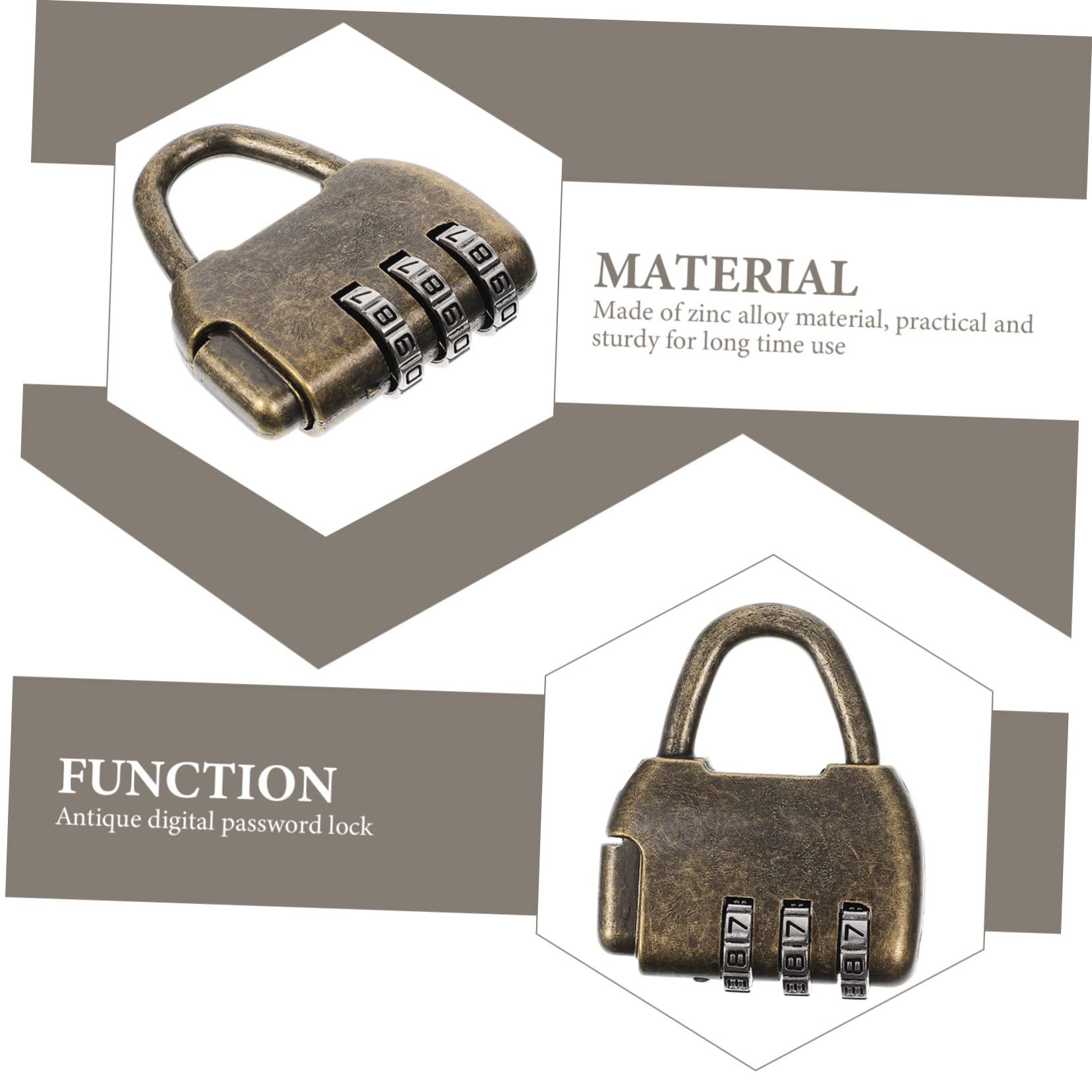 Uonlytech 4 Ensembles Serrure De Style Ancien Chinois Boite À Code Boite Rangement Combinaison Sans Clé Serrure À Combinaison Vintage Serrures De Salle D'évasion Cadenas Rétro 4 Pièces * 4