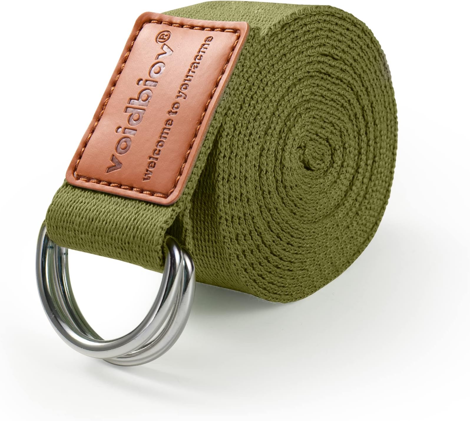 D-Ring Buckle Yoga Strap 1.85 or 2.5M, Durable Cotton Adjustable Belt Perfect for Holding Poses, Improving Flexibility and Physical Therapy