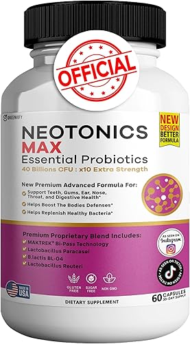 NeoTonics Max - Probióticos esenciales para la salud de las encías y los dientes, 40 mil millones de UFC, probióticos orales avanzados, apoyo para