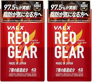 VALX バルクス RED GEAR レッドギア 42粒 14回分 【運動中に】 ダイエットサポート L-カルニチン カフェイン 緑茶カテキン コエンザイムQ10 お試し ナイアシン ジンジャーエキス トレーニング 山本義徳監修 国内生産 (× 2)