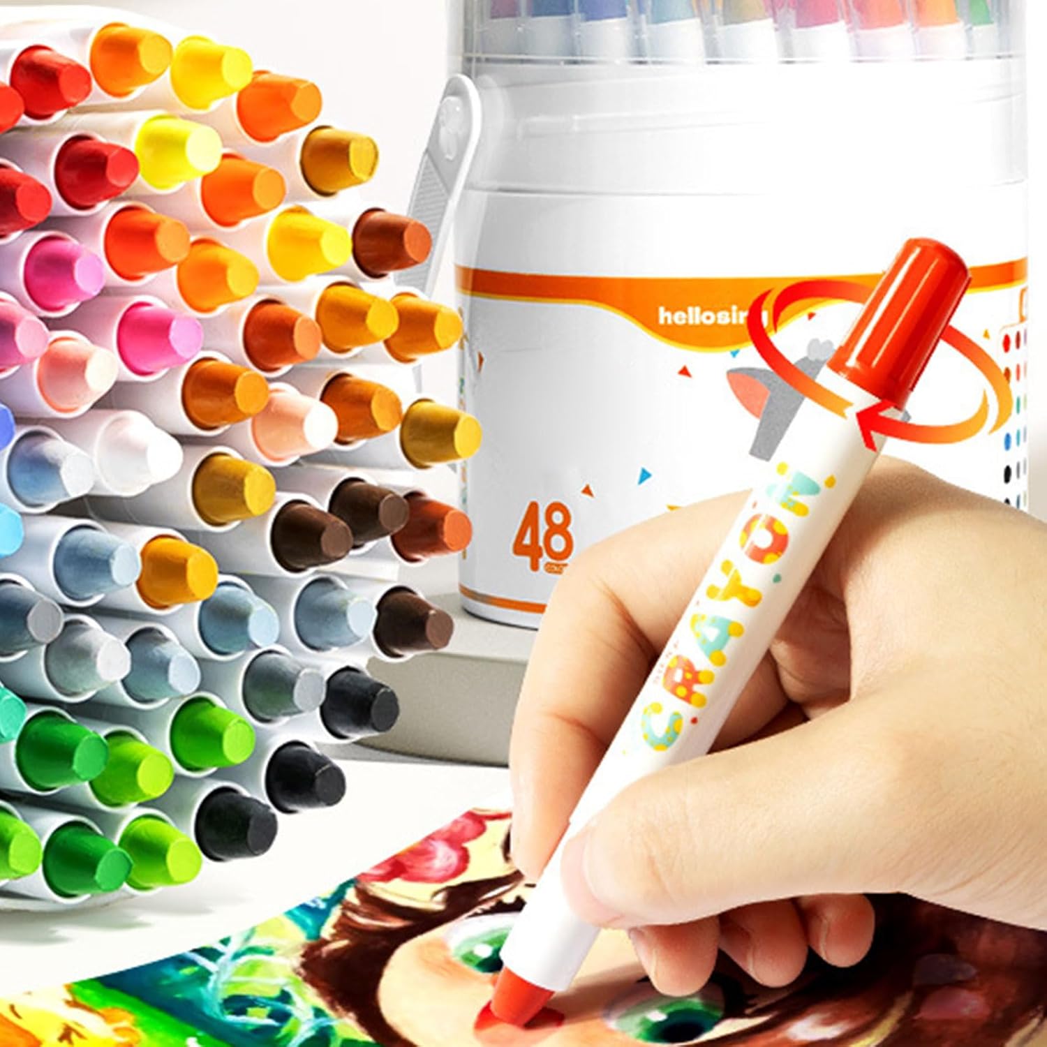 Pack of Washable Smooth Crayon Set for Safe Childrens Drawing Tool Art Supplies Design with Colorful Color Washable Crayon