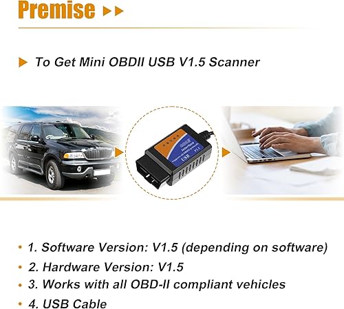 Miniatura 7 de X AUTOHAUX MINI OBDII USB V1.5 escáner OBD2 adaptador cable de diagnóstico para múltiples marcas CAN-Bus para Windows Escáner de fallas de coche