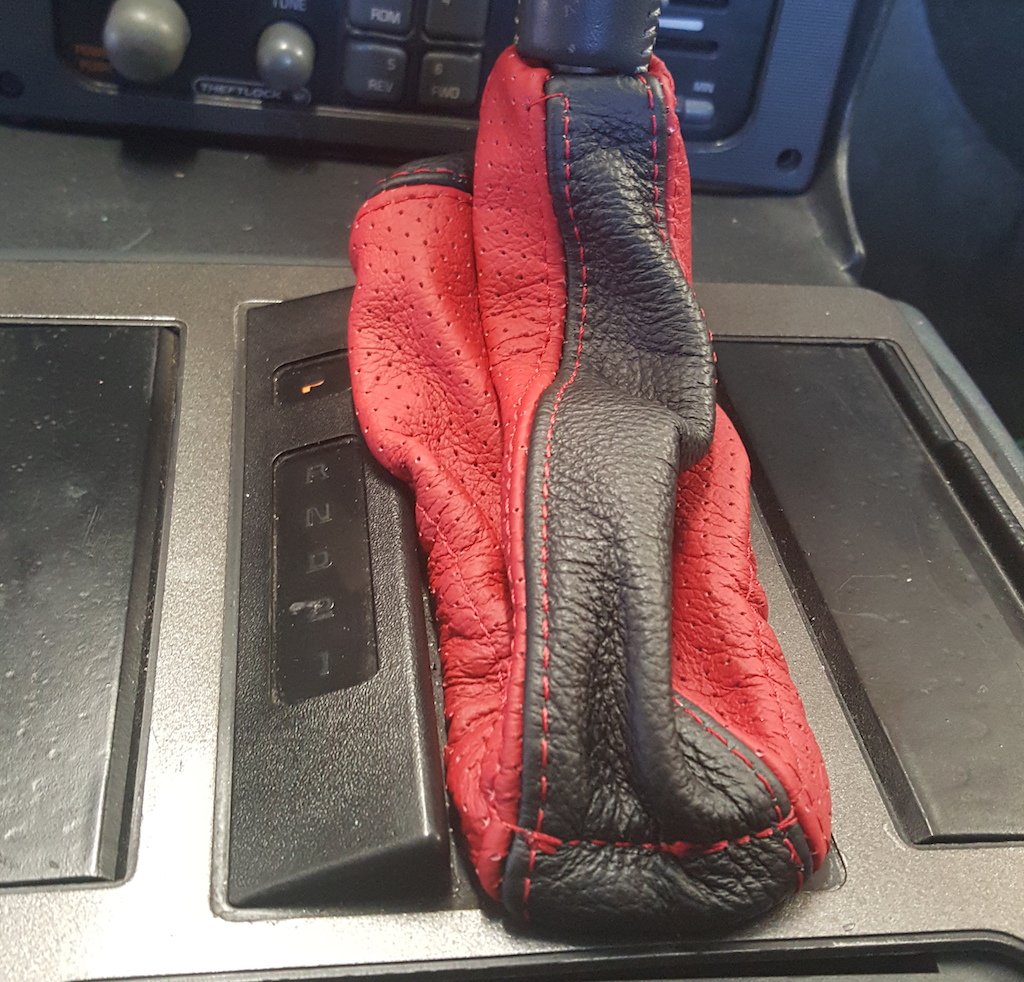 RedlineGoods Shift Boot Compatible with Pontiac Fiero 1984-88. Tailor Made - not Universal. Genuine top-Grade Italian Black Suede (Alcantara) with Silver Thread