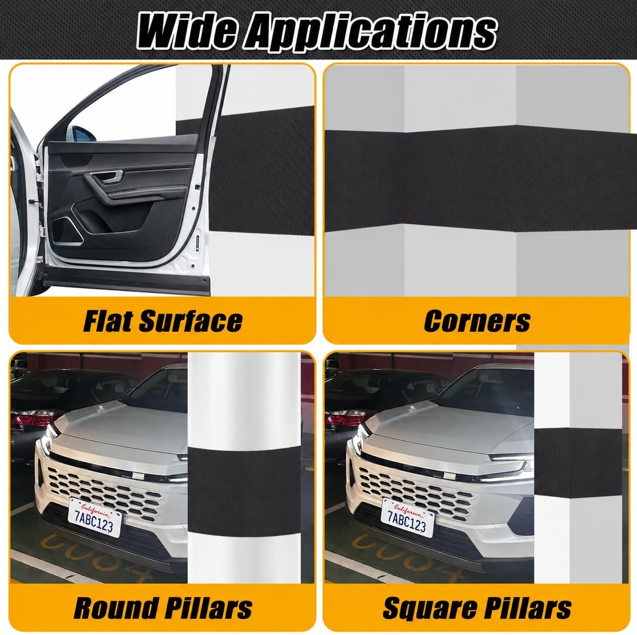 Garage Wall Protector, 2 Pcs EVA Foam Car Door Protector Strips with Adhesive Backing, 78.7 x 7.9 x 0.24 in Wall Bumper Guard for Garage Parking, Warehouse, Column Edges