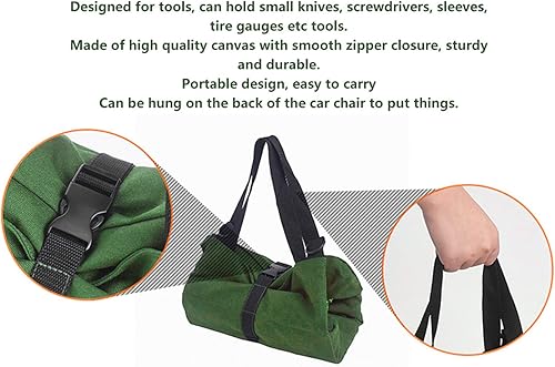 Miniatura 3 de Tyenaza Portable Canvas Spanner Wrench Tool Roll Up Storage Bag Organizer Pouches Case