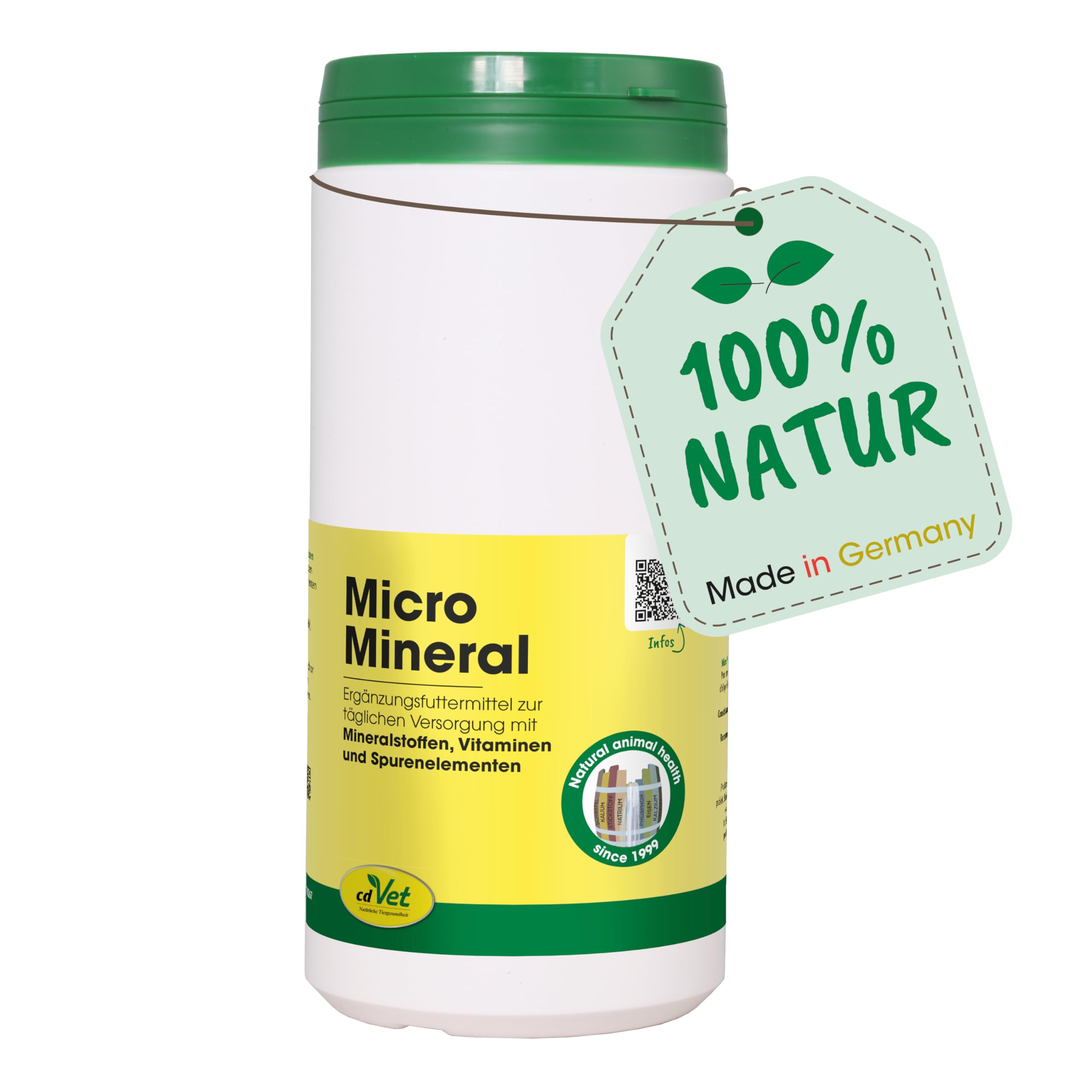 cdVet Naturprodukte MicroMineral Hund & Katze 1 kg - Suministro Natural de micronutrientes - órganos de desintoxicación de Alivio - Equilibrio Mineral - metabolismo - Capa - protección de vitaminas -