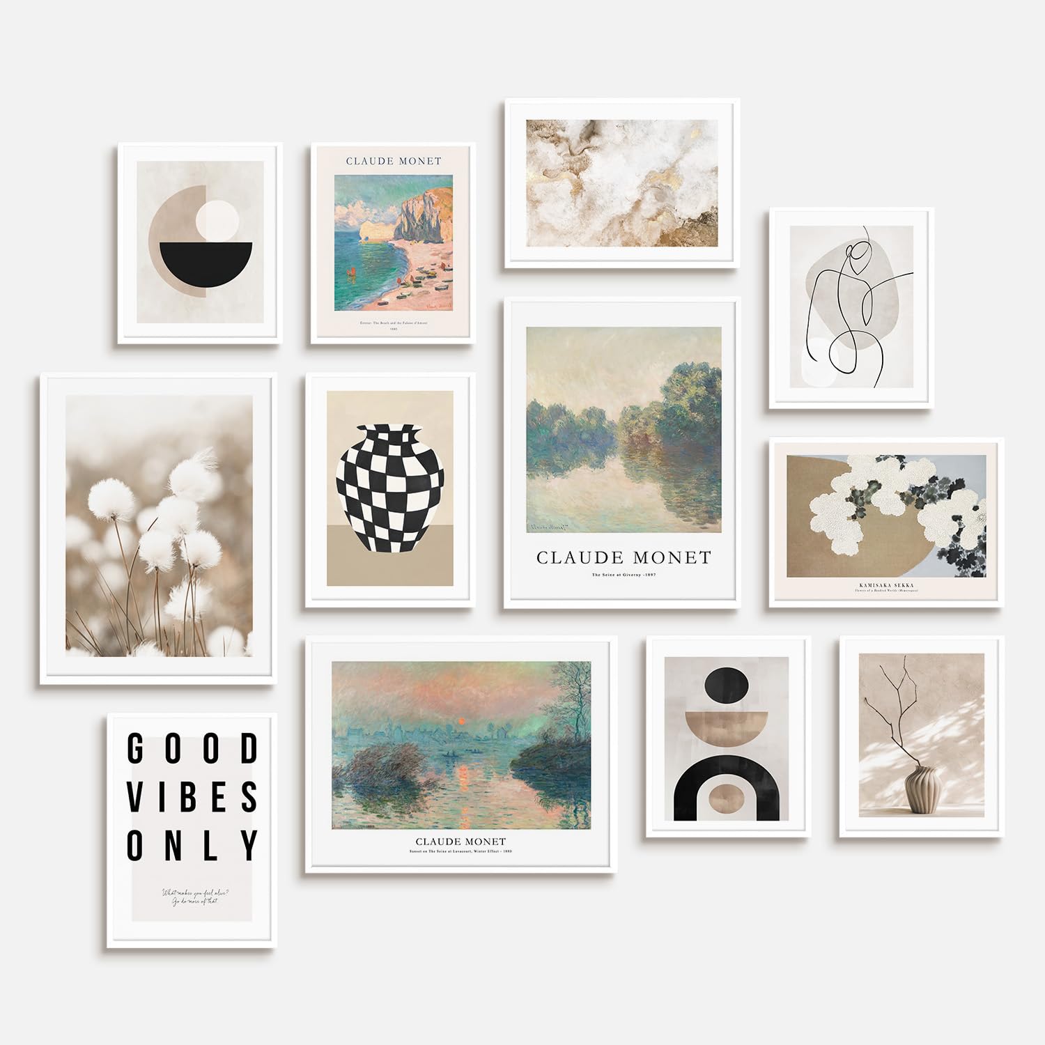 AllBlueEclectic Wall Art Prints Set of 12, Vintage Eclectic Wall Decor for Bedroom, Boho Gallery Wall Art Prints, Maximalist Wall Art, Trendy Dorm Wall Decor (UNFRAMED)