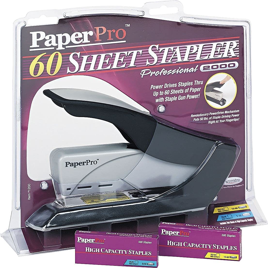 Paperpro Stapler Spring Fix Ergonomic Stapler Bostitch Heavy Duty Stapler - 60 Sheet Capacity ...