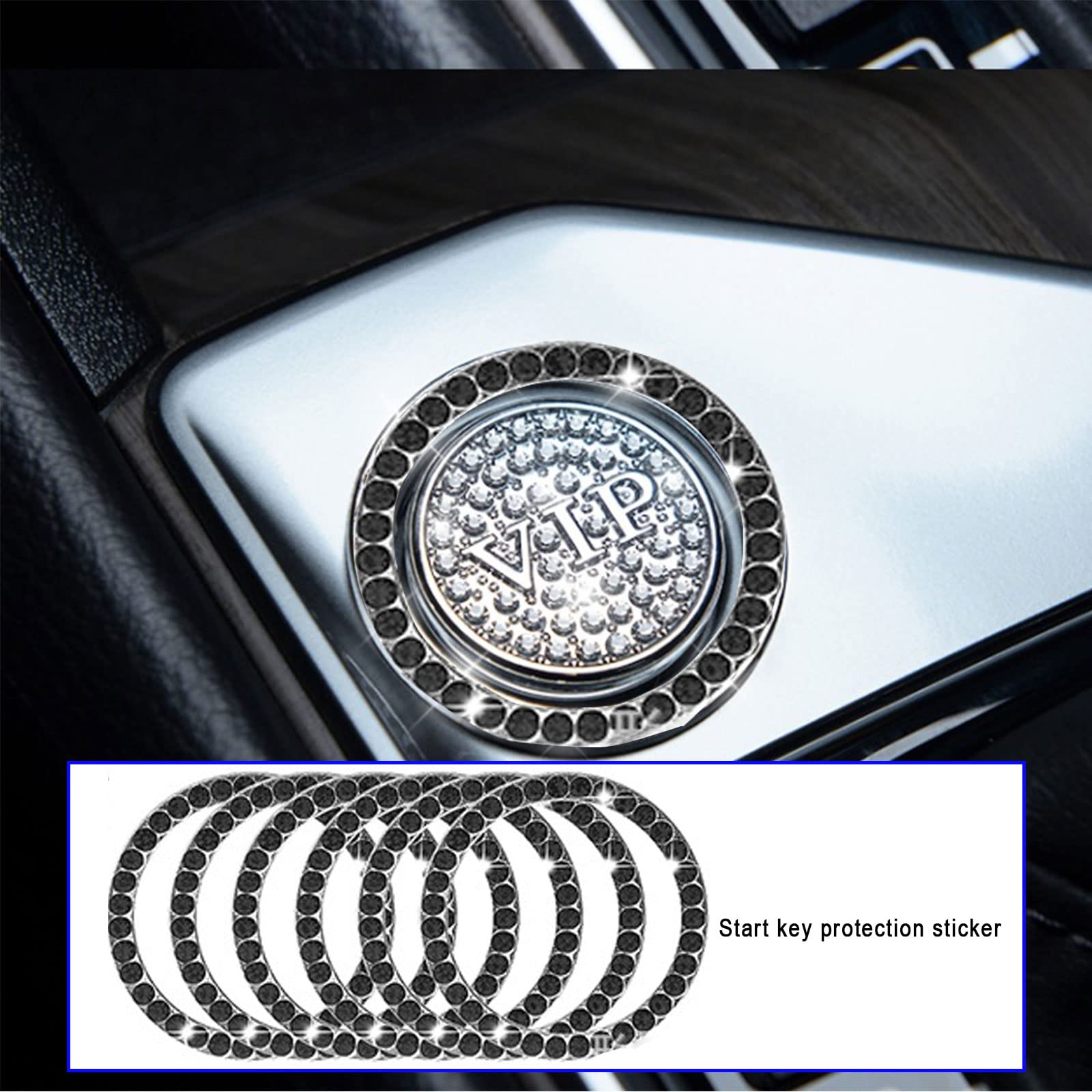 2 sottobicchieri luccicanti per auto, 7 cm, antiscivolo, con strass di
