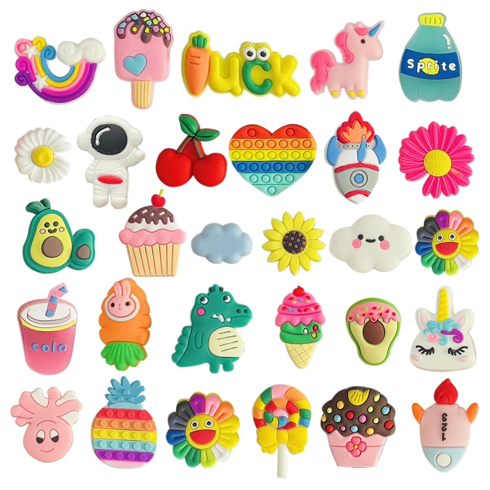 Biendo29 Pack Shoe Charms for Girls Teens Random Different Cute Shoe Decoration Charms, Shoe Charm, Charms for Shoes Bracelet Wristband Party Favors Gifts Boys Kids Adults, Polyvinyl Chloride, No