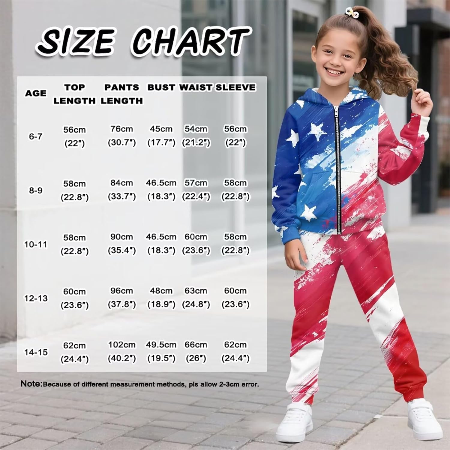 2 Piece Girls Sweat Suit Long Sleeve Track Suit Zip Up Hoodie Sweatshirts and Sweatpants with Pockets Jogger Set
