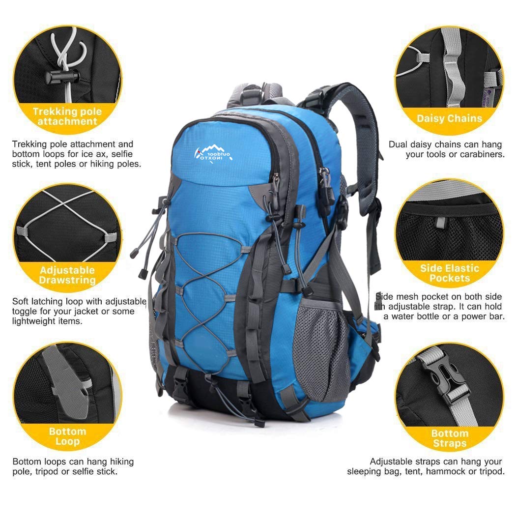 Meisohua Zaino da Trekking Outdoor Donna e Uomo con Protezione Impermeabile per Alpinismo Arrampicata Equitazione ad Alta capacità Borsa da Viaggio,Multifunzione, 40 Litri