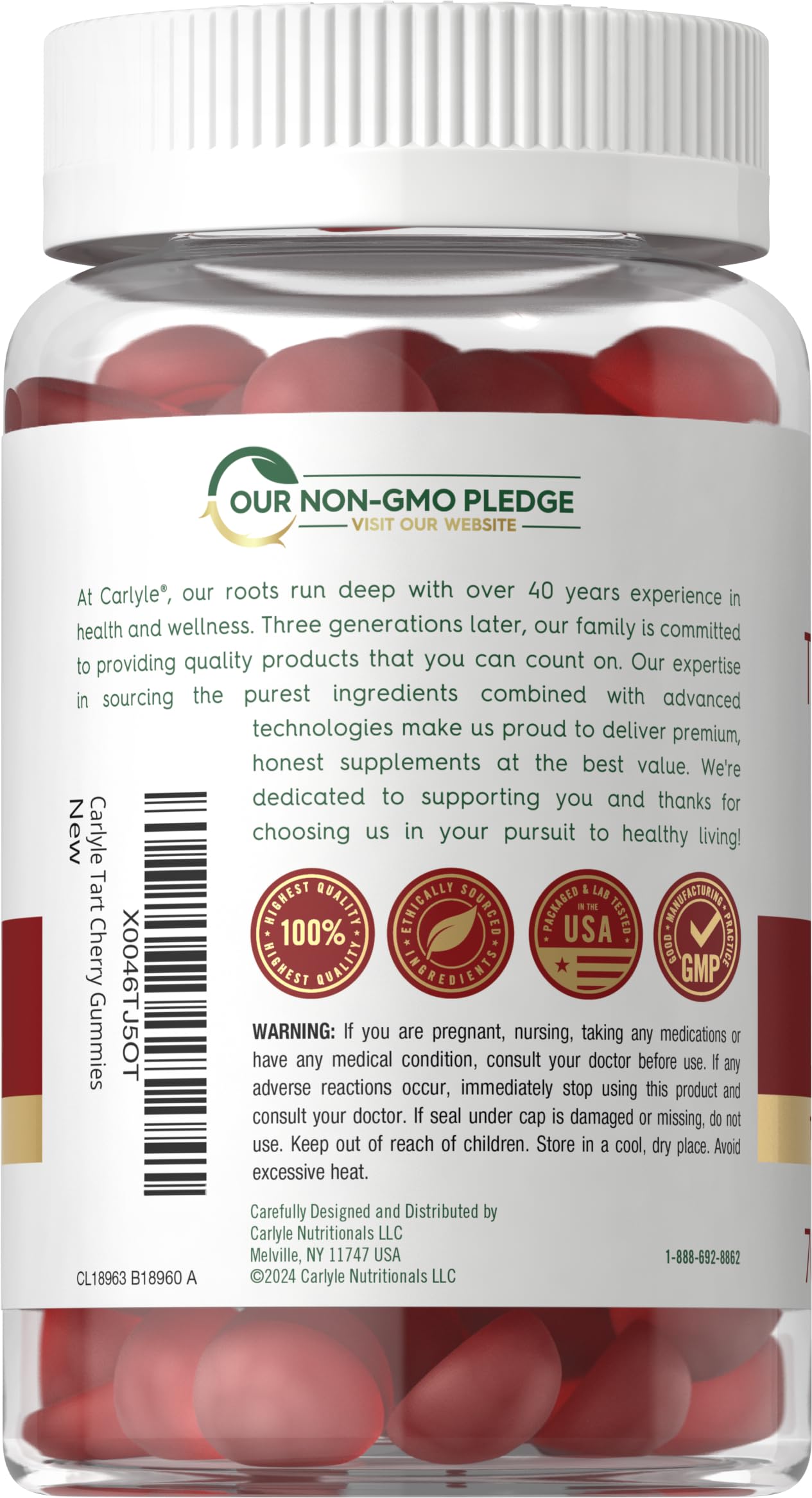 Carlyle Tart Cherry Gummies | 70 Count | Fruit Extract Supplement — Amazon image 3