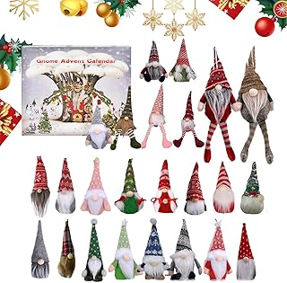 24 Pieces Collectible Christmas Figures Gnome Decorations, Christmas Gnome Countdown Calendar | Kids Countdown Advent - Home Decorations For Women Men Teacher Desktop Desk Home