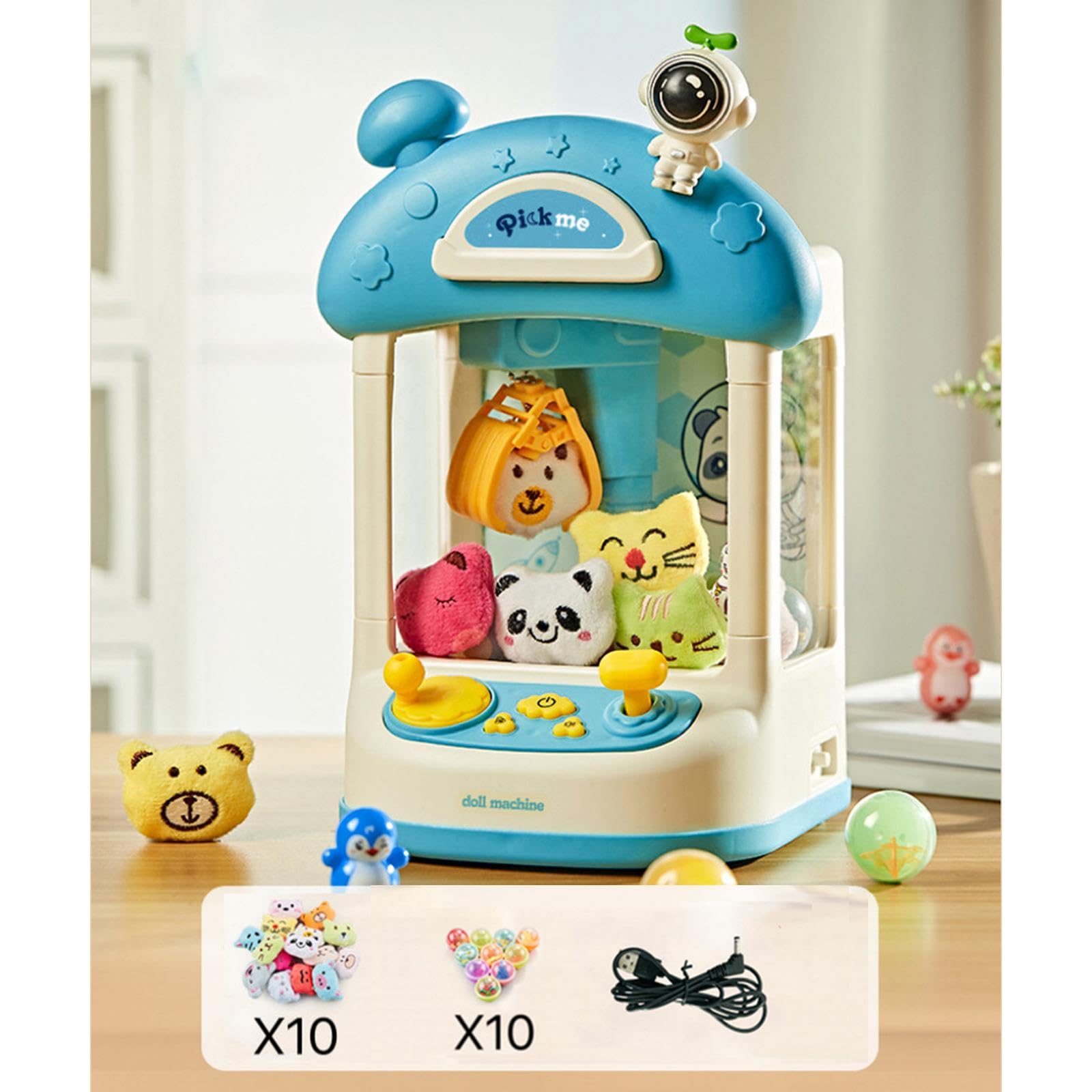 1 Máquina Tragamonedas para Niños Juego Electrónico de Arcade Juguetes Educativos Luces Música Atrapadora Adecuada para Fiestas Reuniones, 20 muñecas Verdes