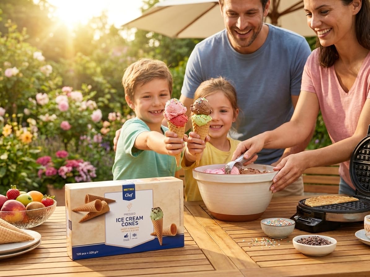Metro Chef Eiswaffeln Cones 120 Stück 320g gepresst