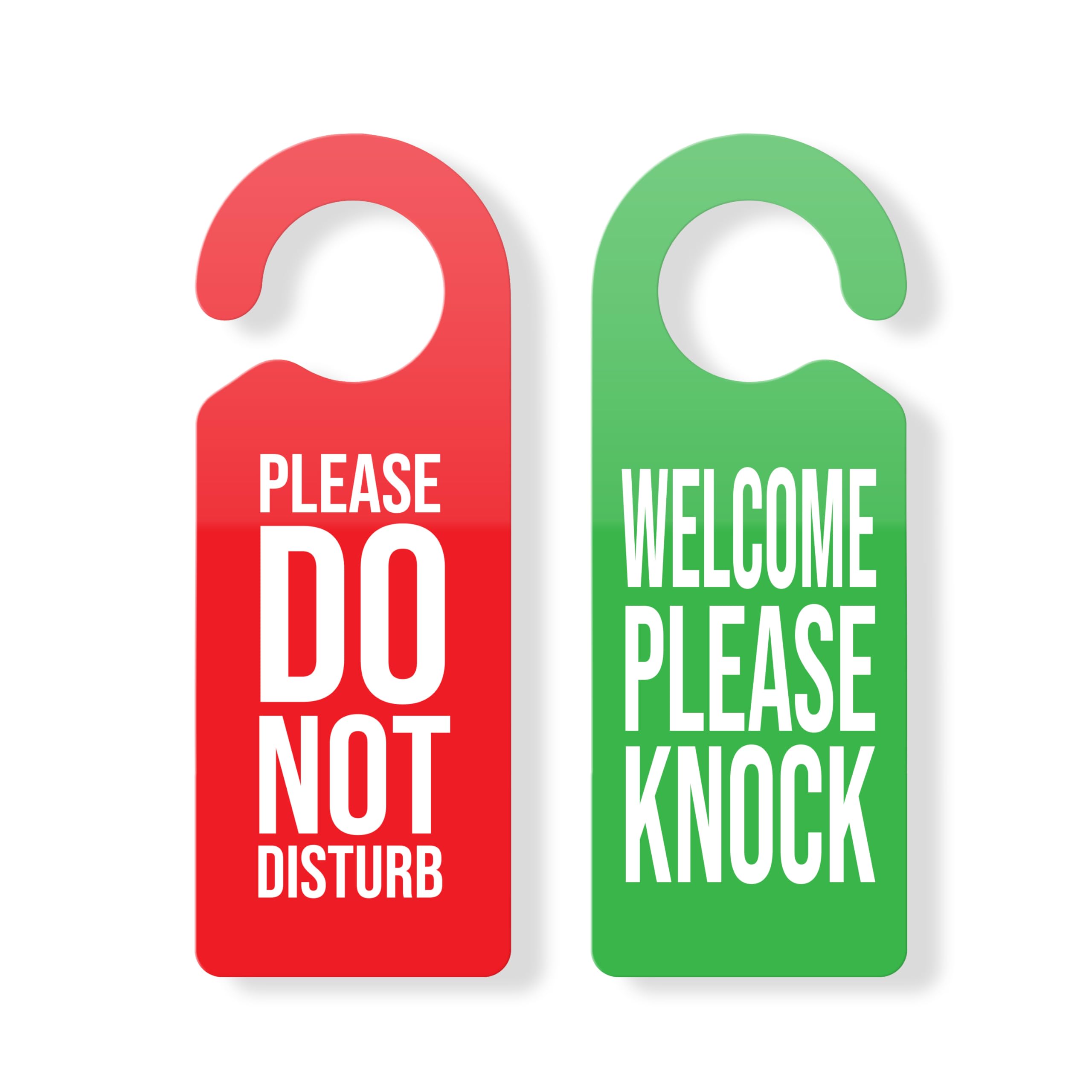 Do Not Disturb Door Hanger Sign 2 Pack - Double Sided Cardstock Do Not Disturb Sign, 3x8 Inches, Privacy Door Tags for Office, Home, Clinic, Meeting, Hotel, Therapy Room (Red and Green)