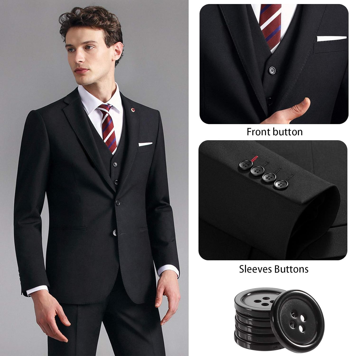 Bottoni Da Cucito Neri E Bianchi - 160 Pezzi In Resina Con 4 Fori, Per Abbigliamento E DIY - Foto 9