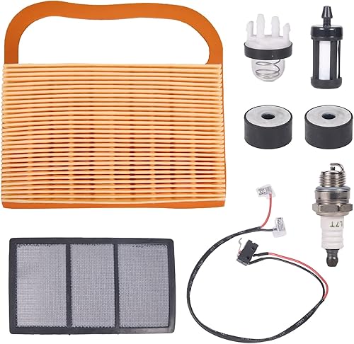 4238 140 4401 Filtro de aire Pre limpiador e interruptor de parada con cables y amortiguador de goma Kit de afinación de pie para STIHL TS410 TS410Z