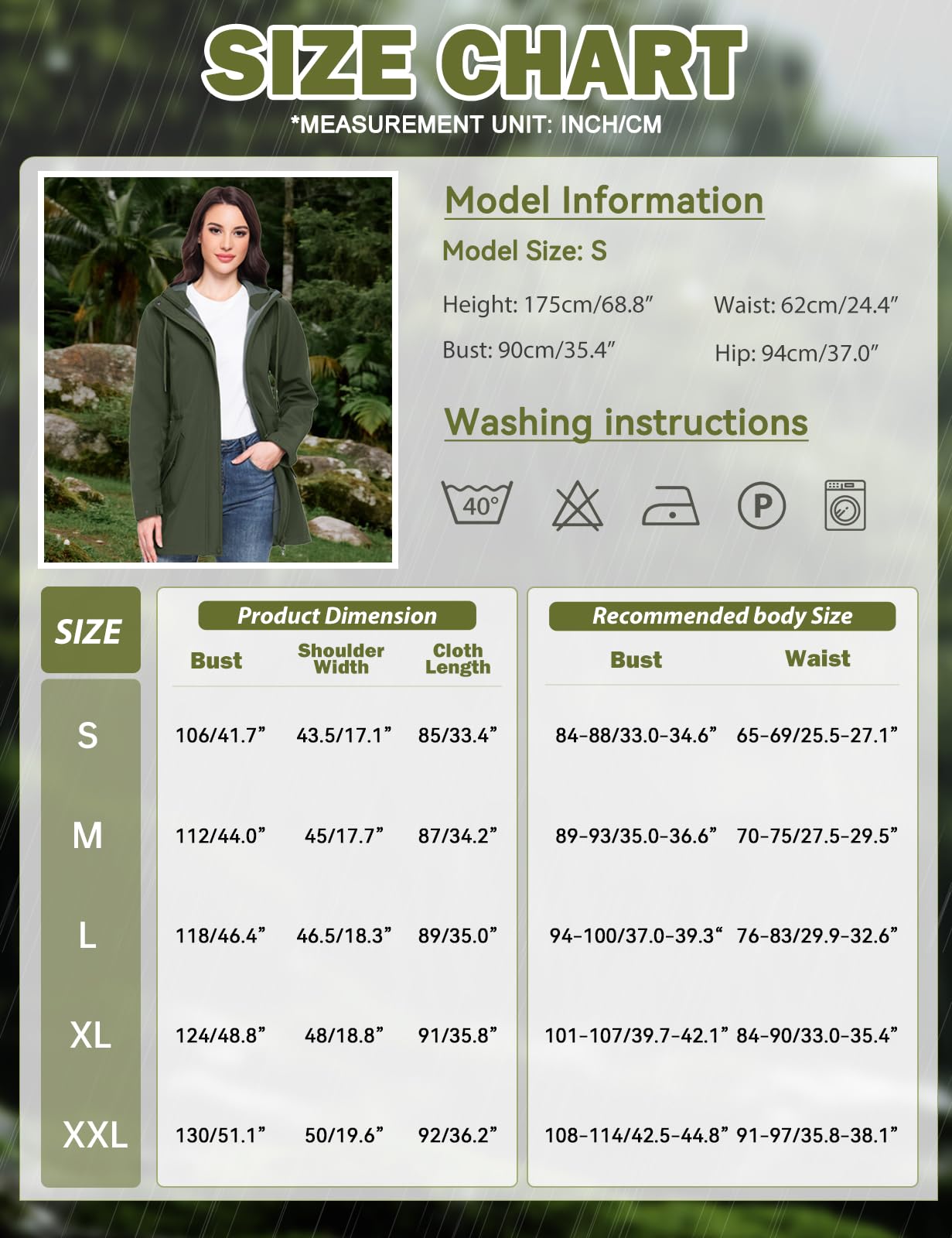 CMTOP Chaqueta Impermeable Mujer Abrigo Ligera Impermeable Chubasquero Cálida con Forro para Exterior Softshelljakce de Moda con Capucha Parka Cortavientos para Otoño e Invierno