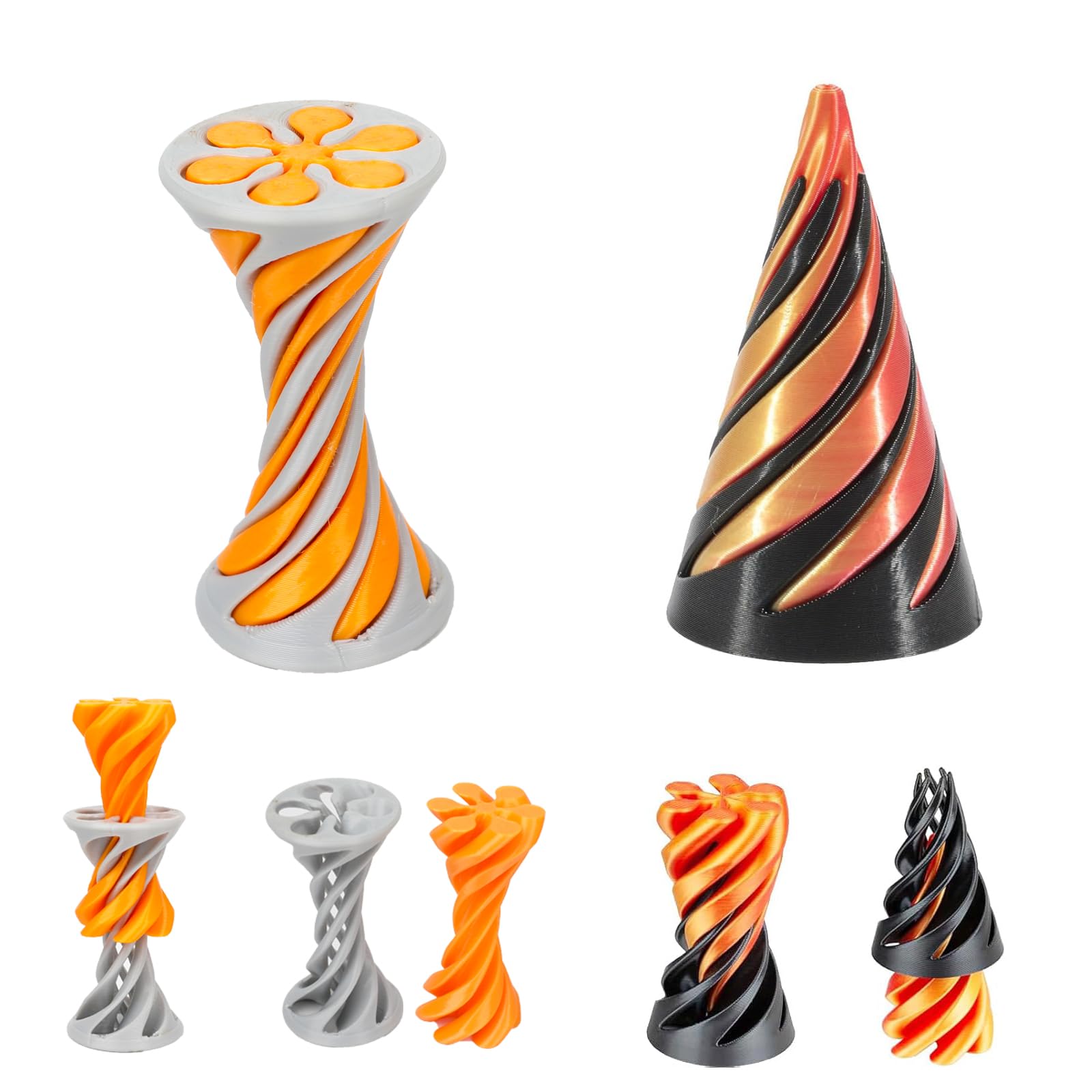 Dikale 6er Set Fidget Kegel - 3D Gedruckt Für Stressabbau