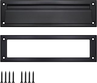 13" Heavy-Duty Iron Mail Slot, Matte Black