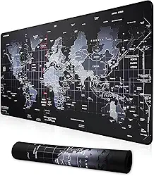 Mouse Pad Gamer Grande Profissional Extra 80x30 cm Bordas Costuradas Base Antiderrapante Lavável Impermeável Mapa do Mundo Premium Escritório Quarto Sala Setup Gamer FPS CS COMA MMORP RPG
