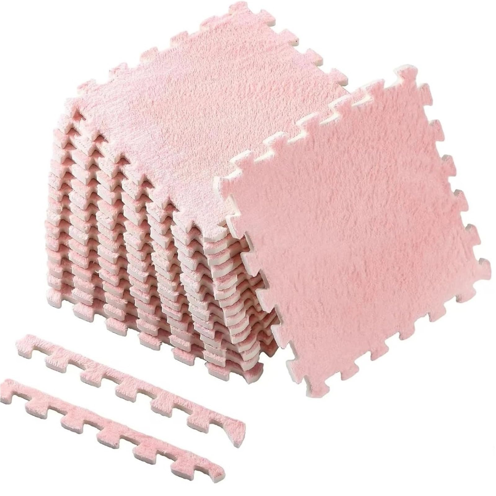 Pluszowa mata puzzlowa, Pluszowa mata do puzzli Blokująca pianka EVA wielokolorowa 16 szt(Color 6)