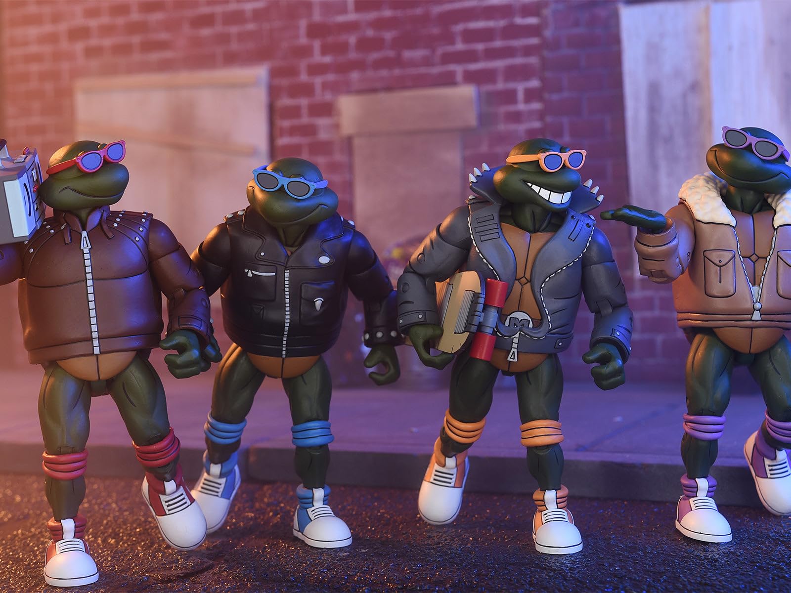 Pack 4 Figuras Acción Tortugas Ninja Punk 18Cm
