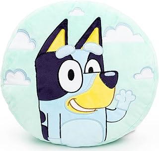 Jay Franco Bluey Shaped Decorative Pillow - Kids Super Soft Throw Plush Pillow - Measures 13 Inches (Official Bluey Product)