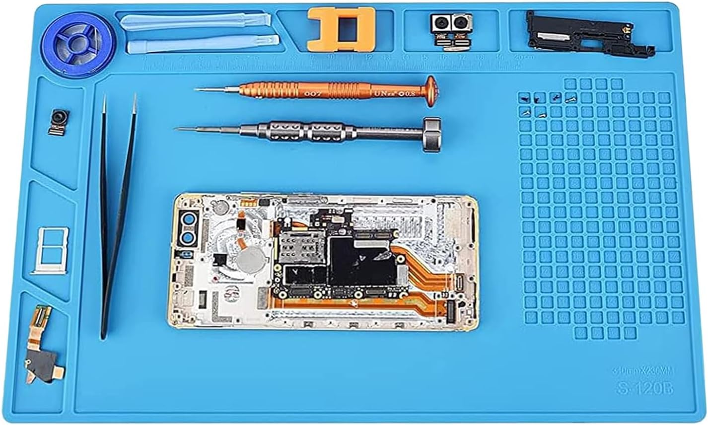 Tappetino Per Saldatura In Silicone 34x23 Cm - Resistente Fino A 500&deg;C Per Riparazioni Elettroniche