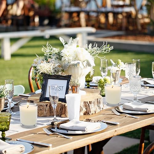 Miniatura 3 de Velas votivas blancas sin perfume en vidrio, 20 paquetes de velas votivas pequeñas de cera de soja para mesa de cena de fiesta de boda