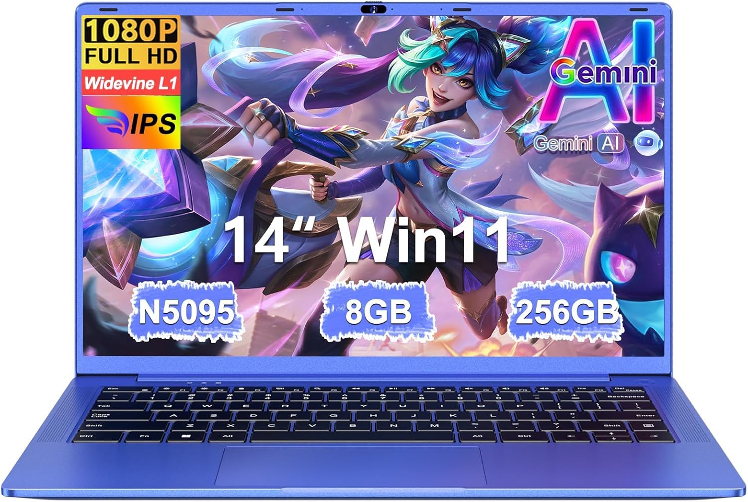 2026 14 Zoll Laptop 8GB RAM 256GB SSD für Unternehmen und Studenten-Lila | TF Erweitern 1TB, N5095 Prozessor Notebook(bis zu 2,9 GHz), FHD Display, 2 Stereo-Lautsprecher/USB 3.0/Typ-C/Zehnertastatur