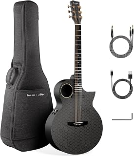 Enya X4 PRO Custom Luca Stricagnoli Collaboration Edition – Black Hole, 41" Full-Size Carbon Fiber Acoustic-Electric Guitar, Smart Onboard Pickup System, Cutaway Design, with Custom Gig Bag