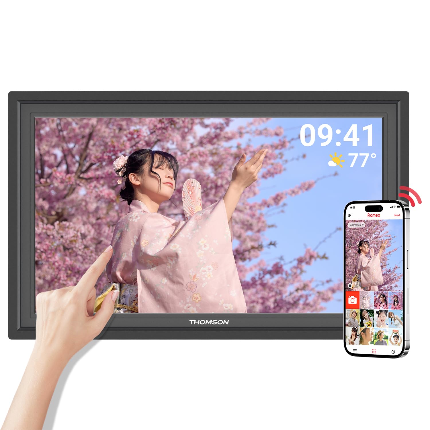 値下THOMSON 15.6インチデジタルフォトフレーム Amazon | THOMSON デジタルフォトフレーム 15.6インチ 1920×1080 WiFi