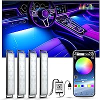 Yilaie RGB Car Interior Lights Kit - App Control, Music Sync, USB Multi-Color Under Dash LED Strip for Cars, SUVs & Women Accessories