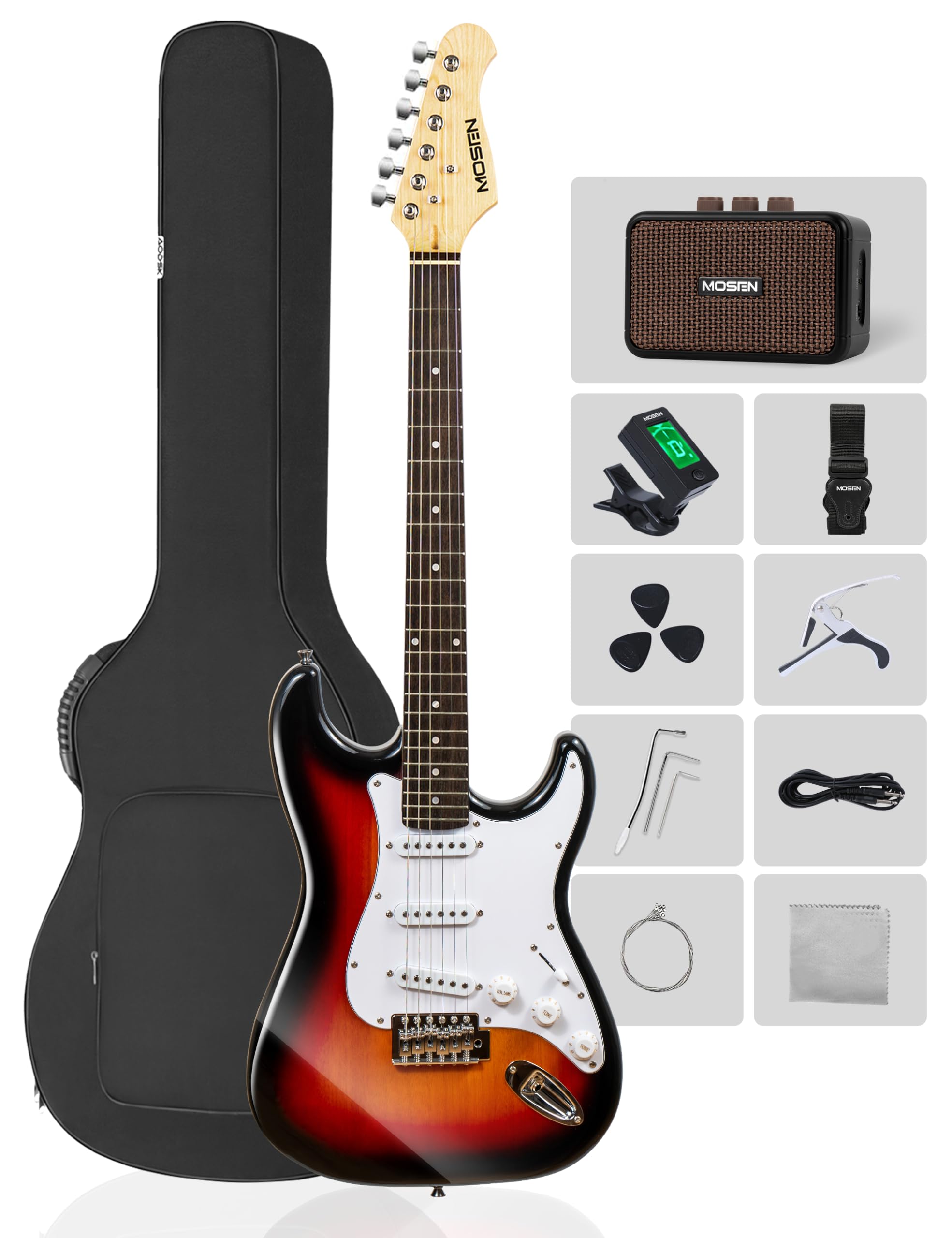 Amazon.com: MOSEN MS-CS50 Full Size Beginner Electric Guitar, 39