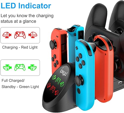 Miniatura 4 de FastSnail Charging Dock Compatible with Nintendo Switch Pro Controllers and for Joy Cons & OLED Model for Joycon,Multifunction Charger Stand for