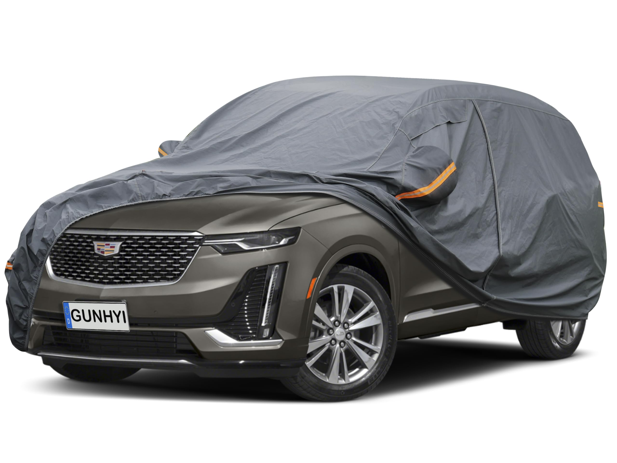 GUNHYI Premium Car Cover Custom Fit Cadillac XT6, 16 Layers Heavy Duty Car Cover Waterproof All Weather with Zipper Door for Sun Rain Snow Dust Uv Protection