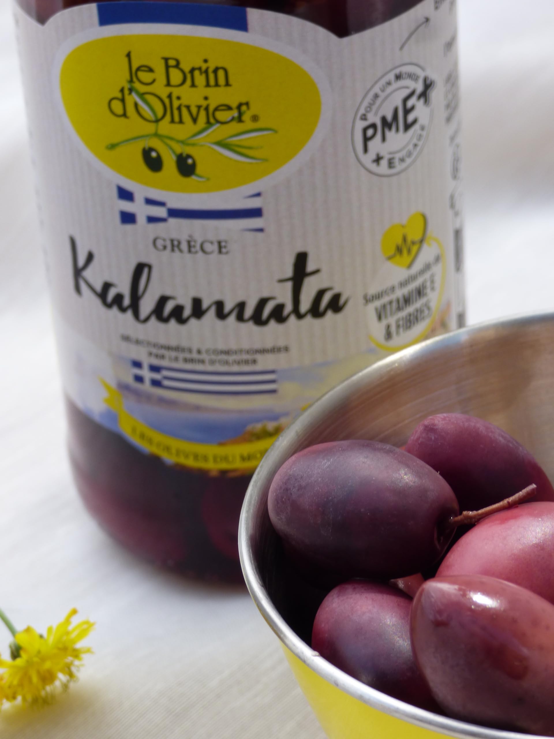 Aceitunas negras con natural Kalamata de origen Grecia – 220 gx6 – La ramita de OLIVIER