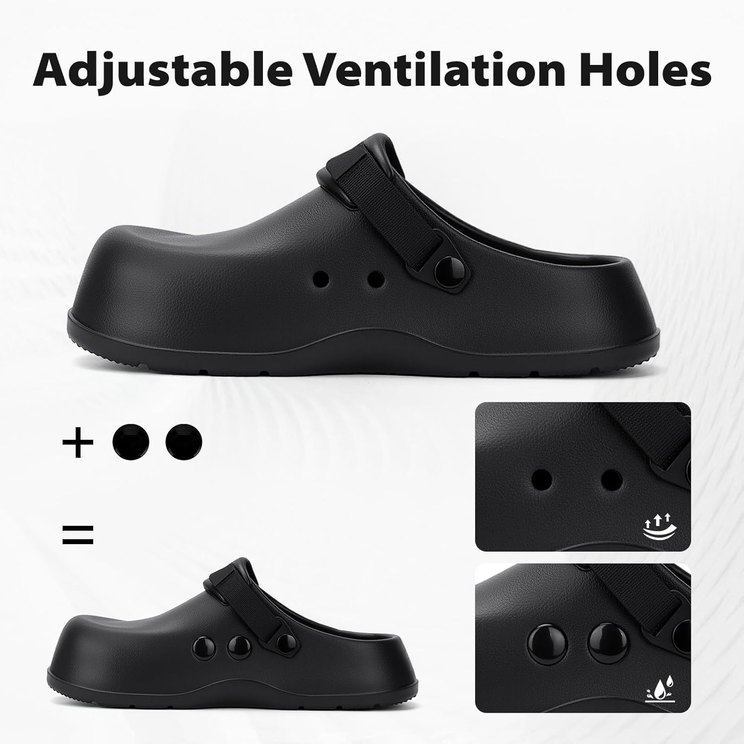 Arch Support Work Clogs Slip Resistant Recovery Shoes Closed Toe Waterproof for Chef Nurse Garden