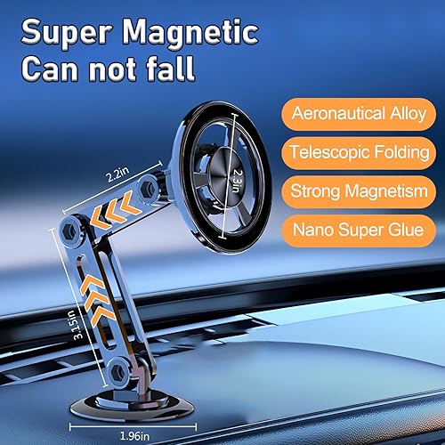 Miniatura 6 de Soporte magnético universal de 360 PRO para teléfono celular, soporte magnético plegable de aleación para teléfono celular para automóvil imán súper