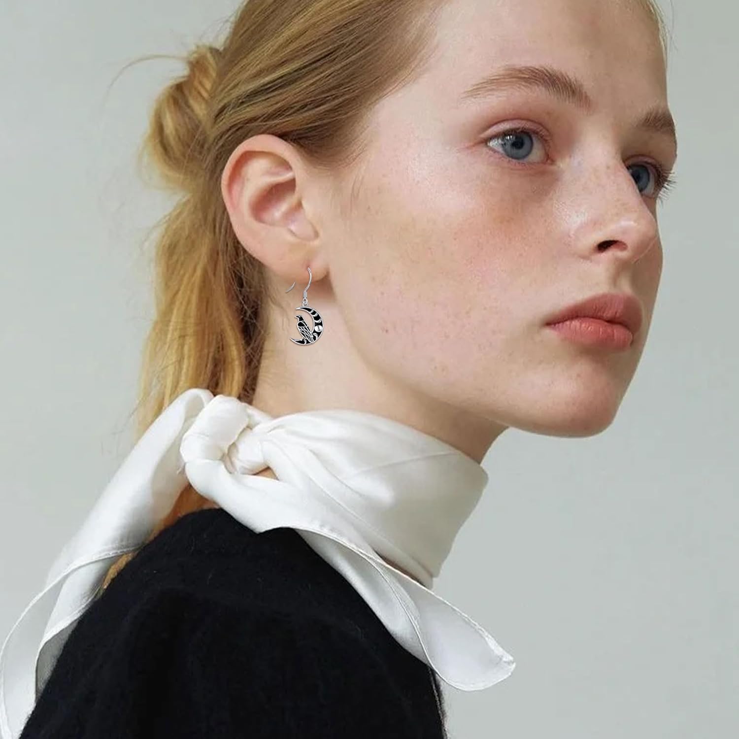 Raven/Viking/Satanic/Voodoo Doll/Bat/Skull/Anatomical Heart/Black Rose 925 Sterling Silver Gothic Earrings Goth Jewelry for Women Mom Halloween - Image 4