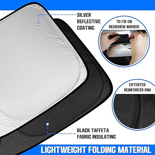 Miniatura 4 de Parasoles plegables para Toyota RAV4 (2019-2024) Cubierta de ventana delantera para mantener el automóvil fresco del sol. Protección interior de SUV